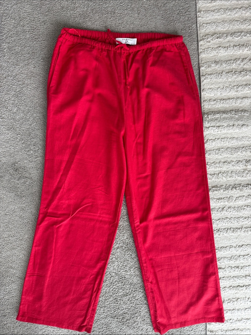Primark Bright Red Wide-Leg Women's Pants